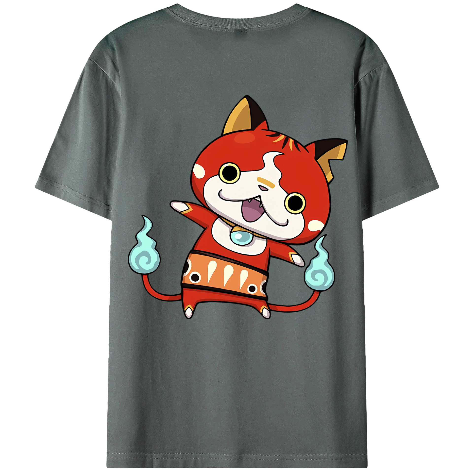 （画像用） 妖怪ウォッチ Yo-kai Watch 綿100％ メンズ半袖Tシャツ（バックプリント） 通気性